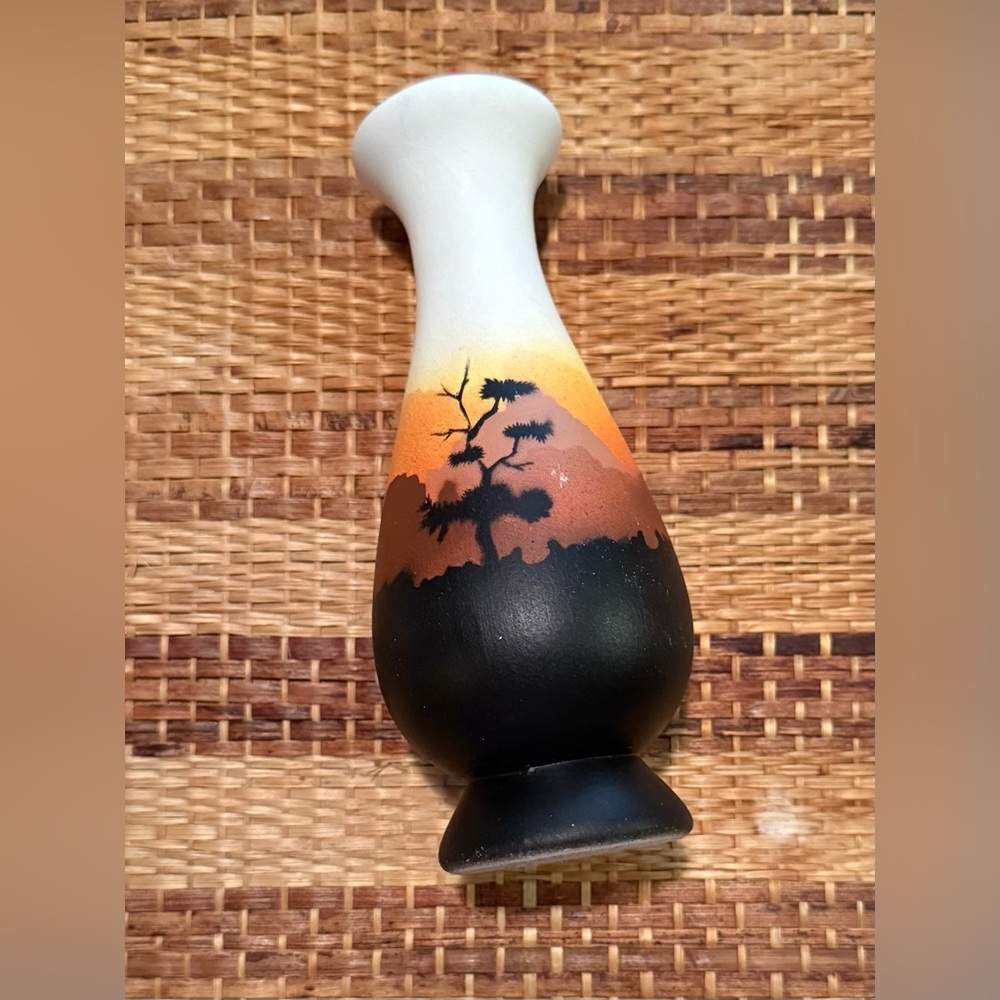 Cedar Mesa Pottery "Sunset Canyon" Native American hand-painted bud vase